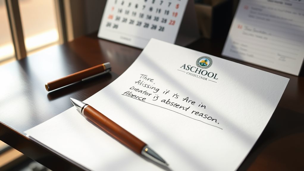 school absence letter example